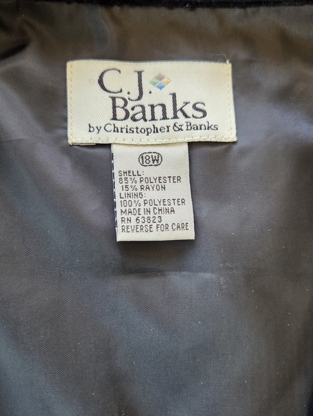 C.J. Banks Holly Berry Embroidered Holiday Vest Plus Size 18W Black Silver Zip - Picture 6 of 12